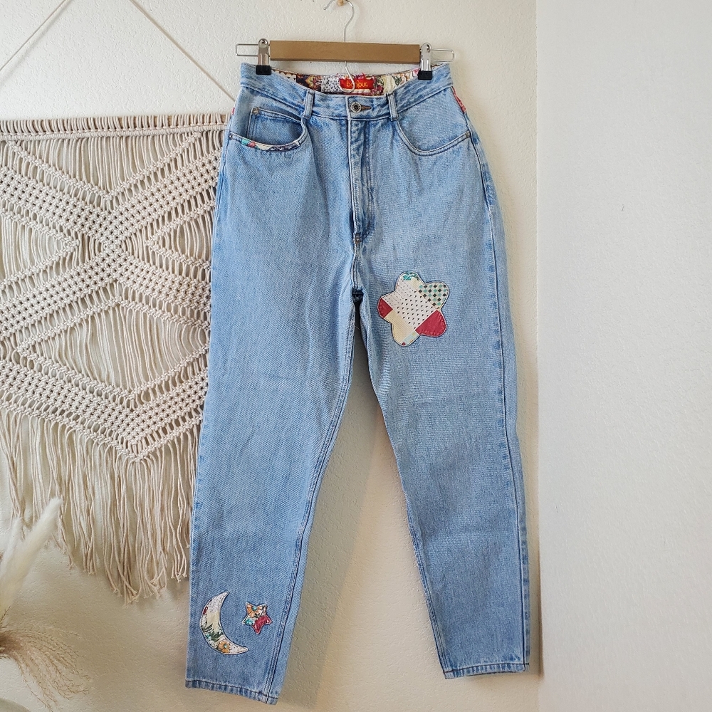 Bonjour Vintage quilt Patchwork high-rise Jeans! Size 9/10.